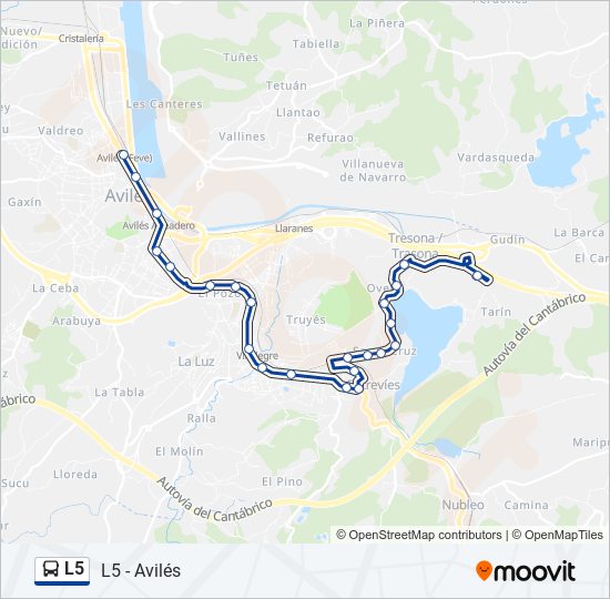 Mapa de L5 de autobús