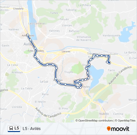 Mapa de L5 de autobús