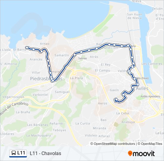 Mapa de L11 de autobús