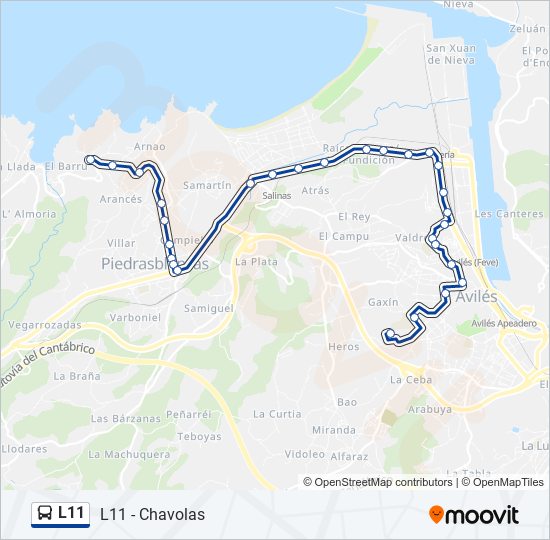 L11 bus Mapa de línia