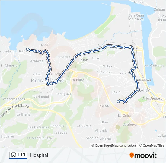 L11 Bus Line Map