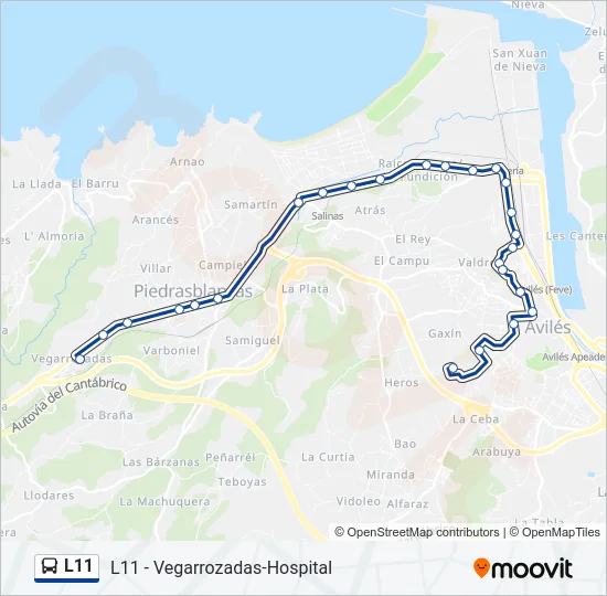 L11 Bus Line Map