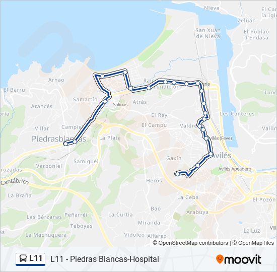 L11 bus Line Map