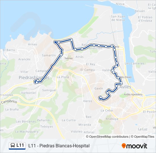 L11 bus Line Map