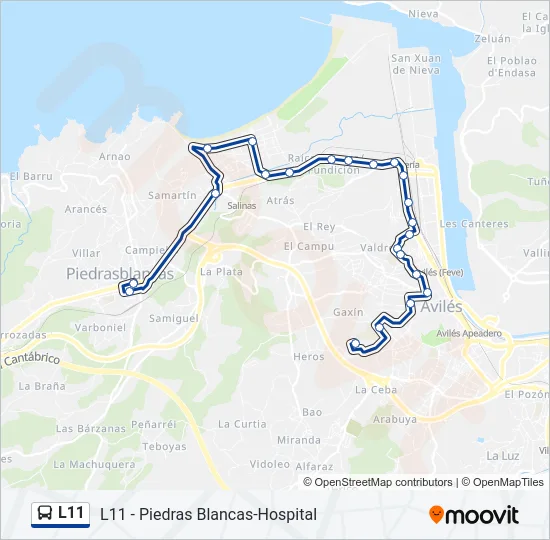 L11 Bus Line Map