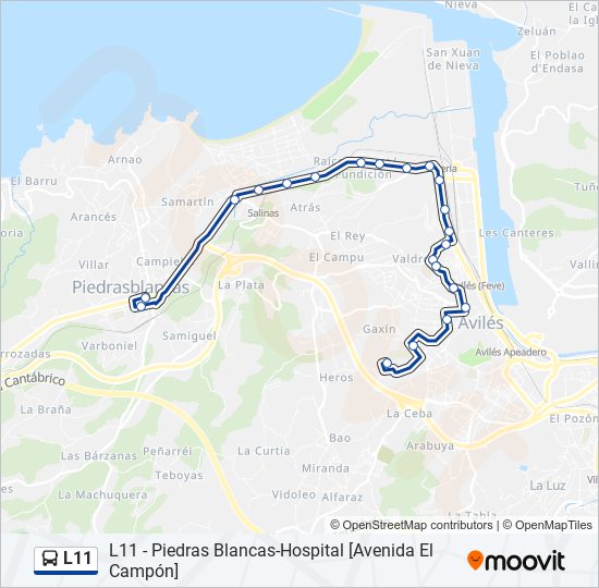 L11 bus Mapa de línia