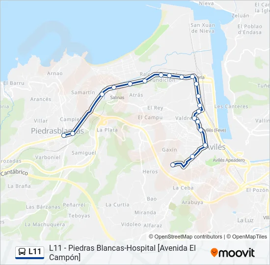 L11 Bus Line Map