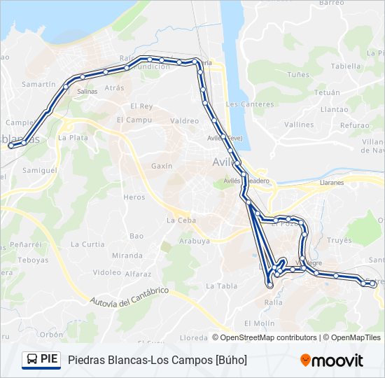 Mapa de PIE de autobús