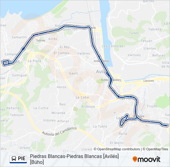 Mapa de PIE de autobús