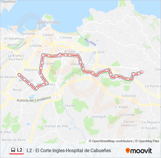 L2 bus Mapa de línia