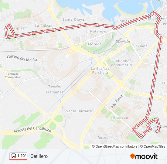 L12 bus Line Map