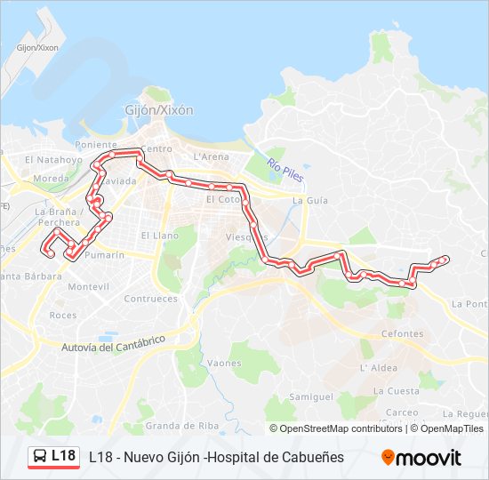 L18 bus Line Map