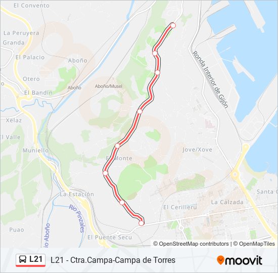 L21 bus Line Map