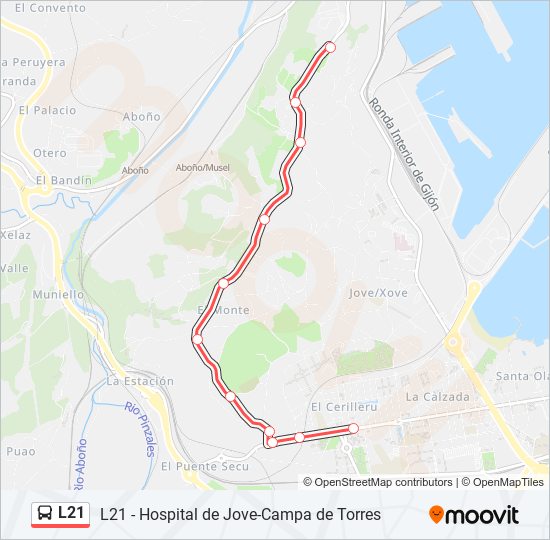 L21 bus Line Map