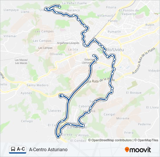 Mapa de A-C de autobús