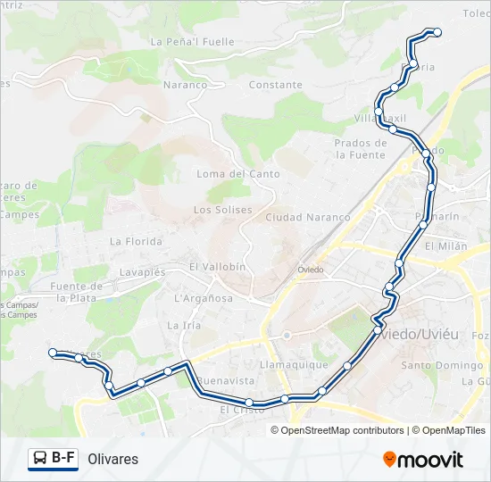 B-F Bus Line Map