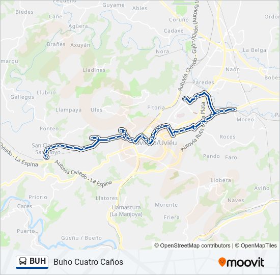 BUH bus Mapa de línia