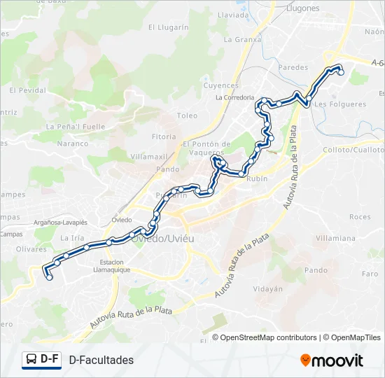 D-F Bus Line Map