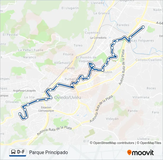 D-F Bus Line Map
