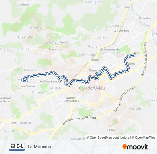 E-L Bus Line Map