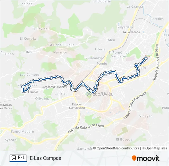 E-L Bus Line Map