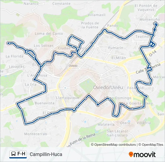 F-H Bus Line Map