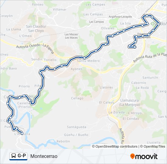 G-P bus Mapa de línia