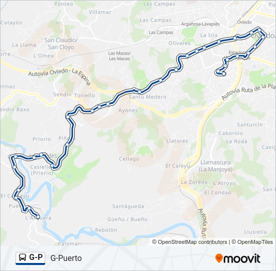 Mapa de G-P de autobús