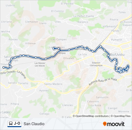 J-O bus Mapa de línia