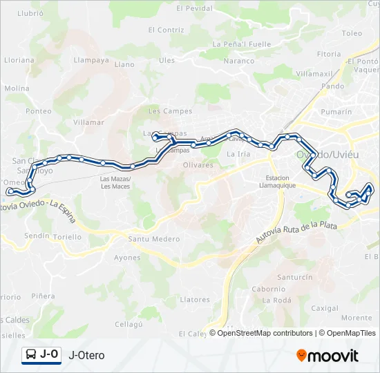 J-O Bus Line Map