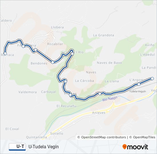 Mapa de U-T de autobús