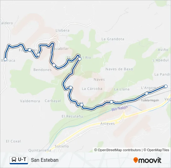 U-T Bus Line Map