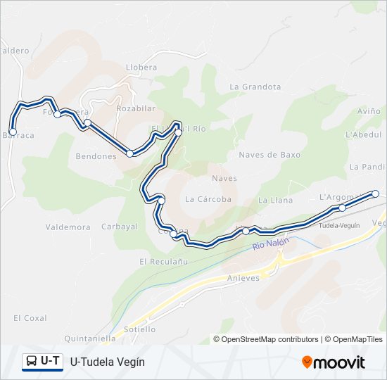 Mapa de U-T de autobús