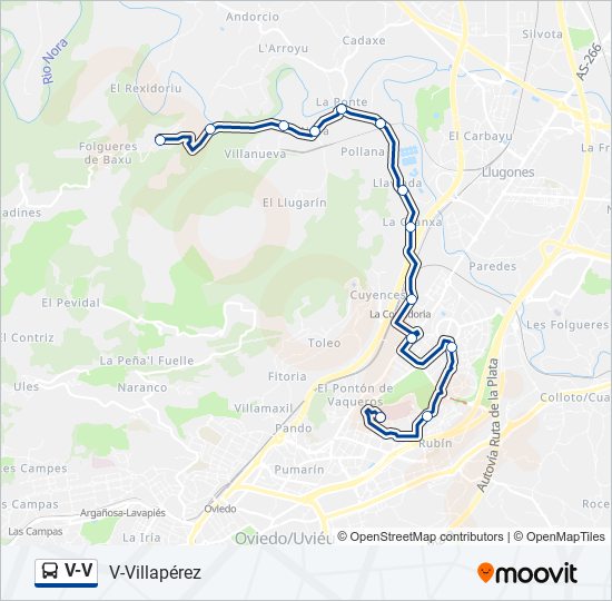 V-V bus Mapa de línia