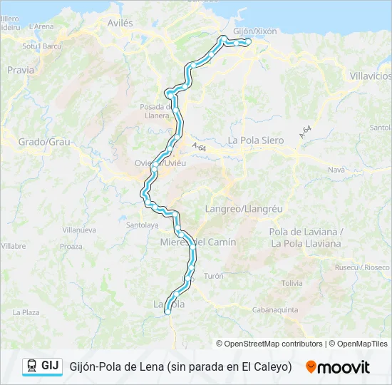 GIJ Train Line Map