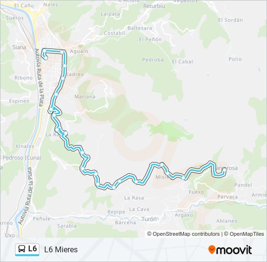 L6 bus Mapa de línia