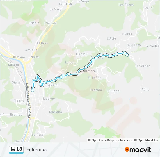 L8 Bus Line Map