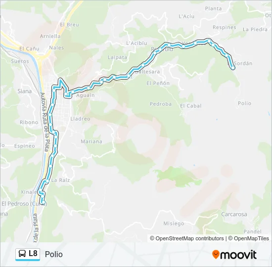 L8 Bus Line Map