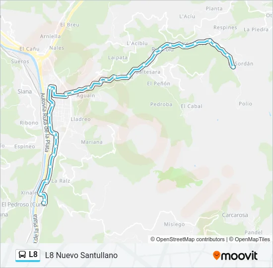 L8 Bus Line Map