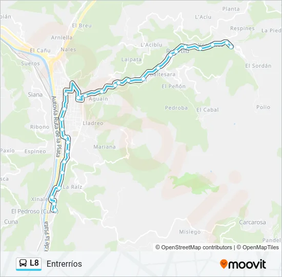 L8 Bus Line Map