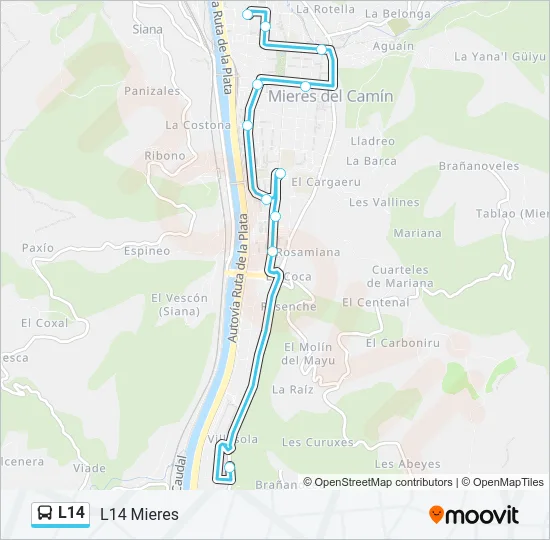 L14 Bus Line Map