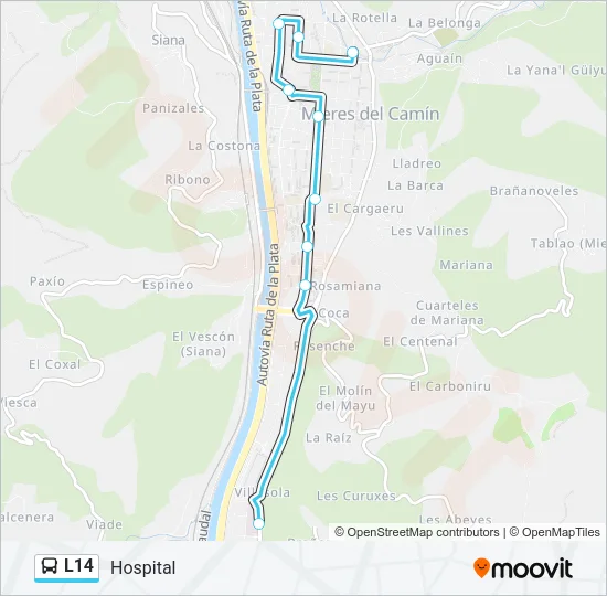 L14 Bus Line Map