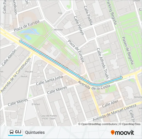 GIJ Bus Line Map