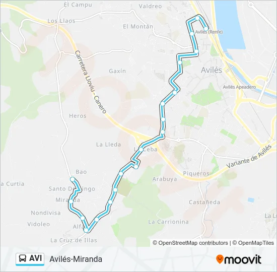 AVI Bus Line Map