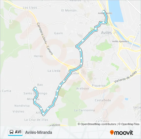 AVI Bus Line Map