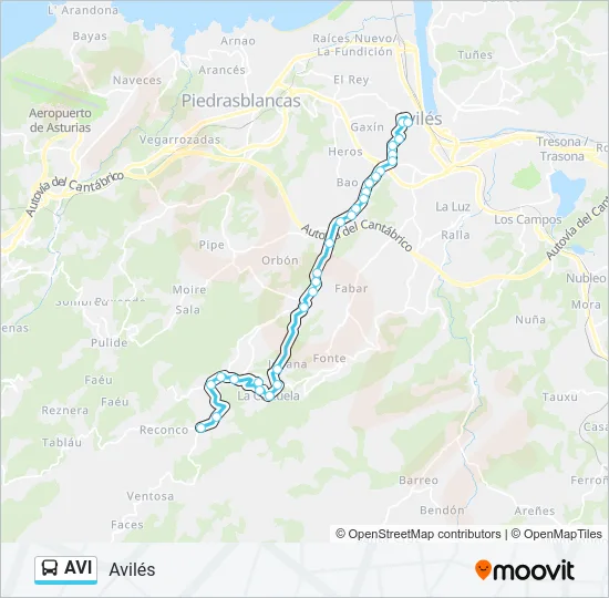 AVI Bus Line Map