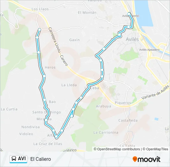 AVI Bus Line Map