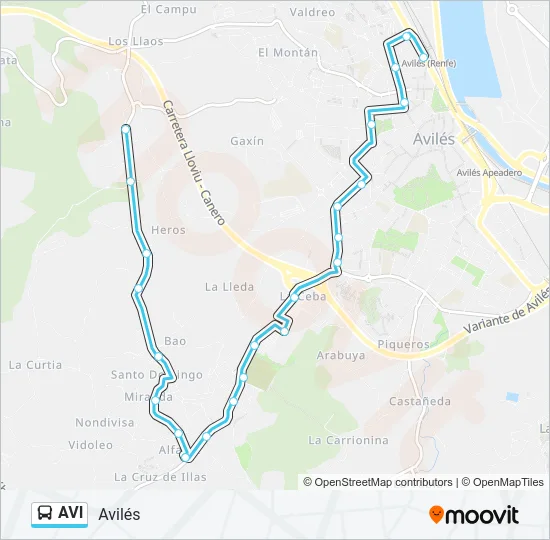 AVI Bus Line Map