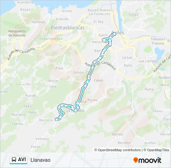AVI Bus Line Map