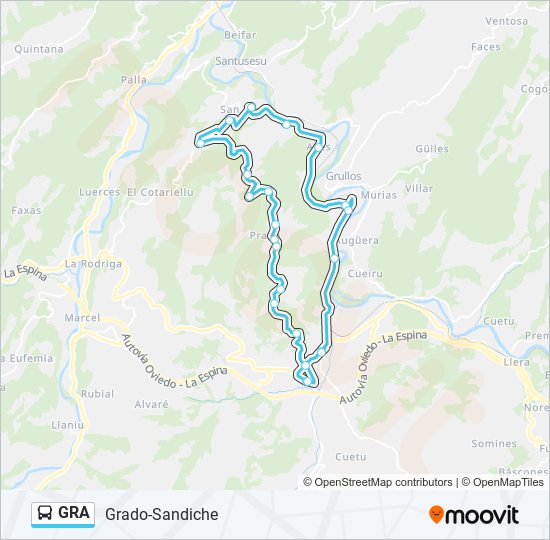 Mapa de GRA de autobús